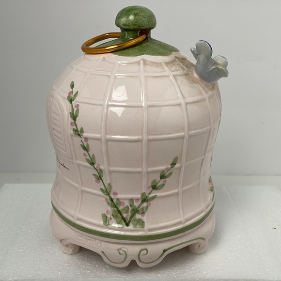 Vintage Schmid Music Box Blue Bird Cage Porcelain, "Don’t Cry For Me Argentina" - Picture 8 of 11